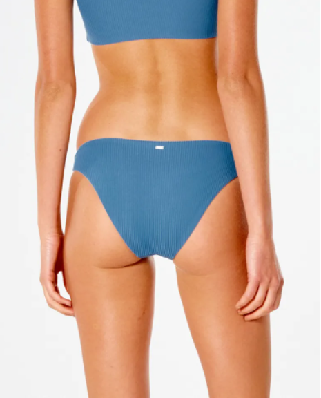 Wave Shapers Stripe Good Coverage Bikini Bottom- Dark Teal