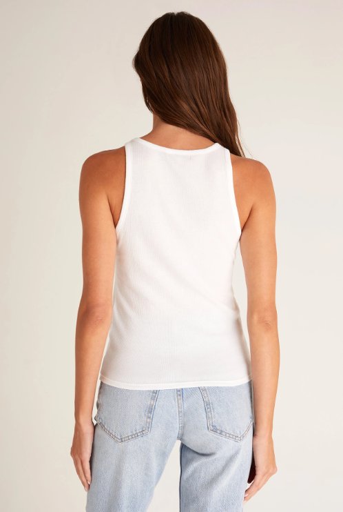 Janice High Neck Tank - White