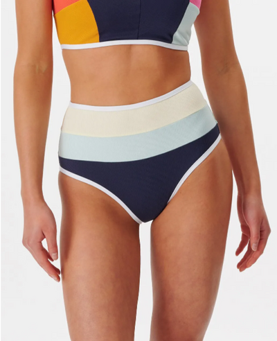 Heat Wave Good Coverage High Rise Bikini Pant - Navy