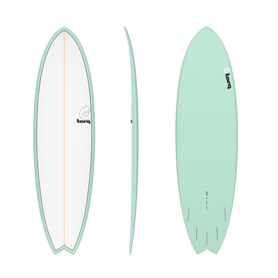 6'6" Pinline Fish - Seagreen with White Deck
