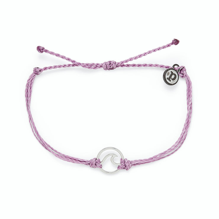 Silver Wave Bracelet - Lavender