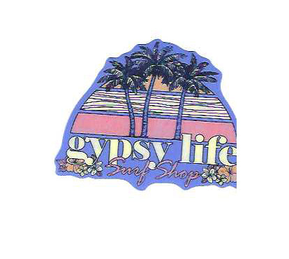 LARGE Gypsy Life Surf Shop Sticker - Low Battery Palms