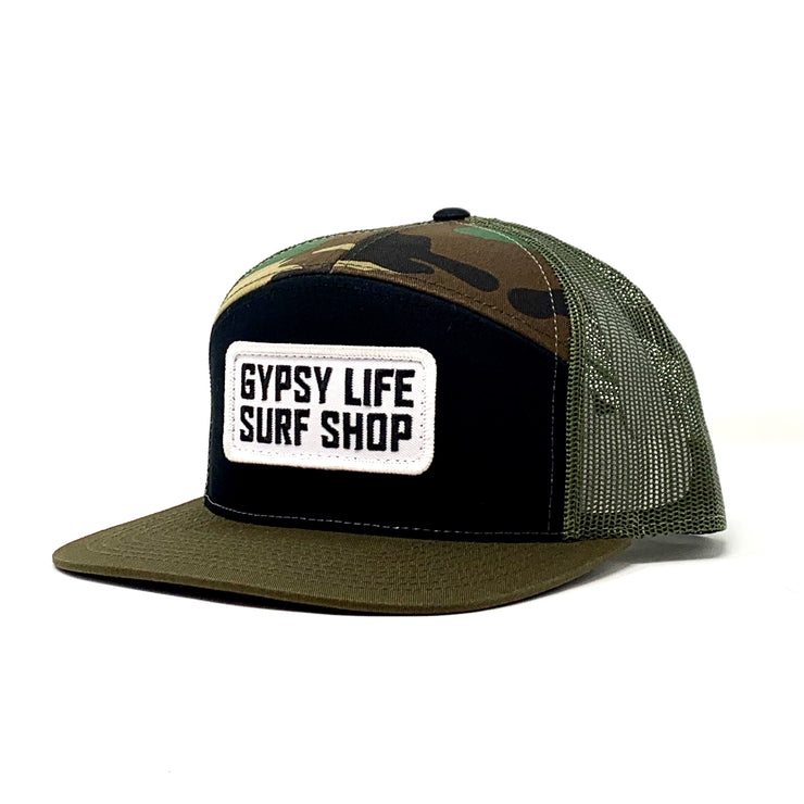 Gypsy Life Surf Shop Hat - Black/Camo/Loden