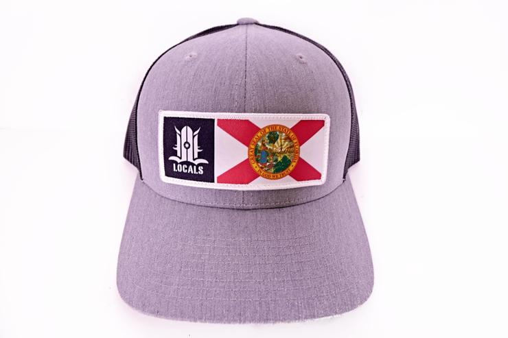 Florida Locals Curved Brim Trucker Hat - Grey