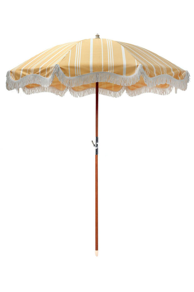 Vintage Yellow Stripe Premium Beach Umbrella