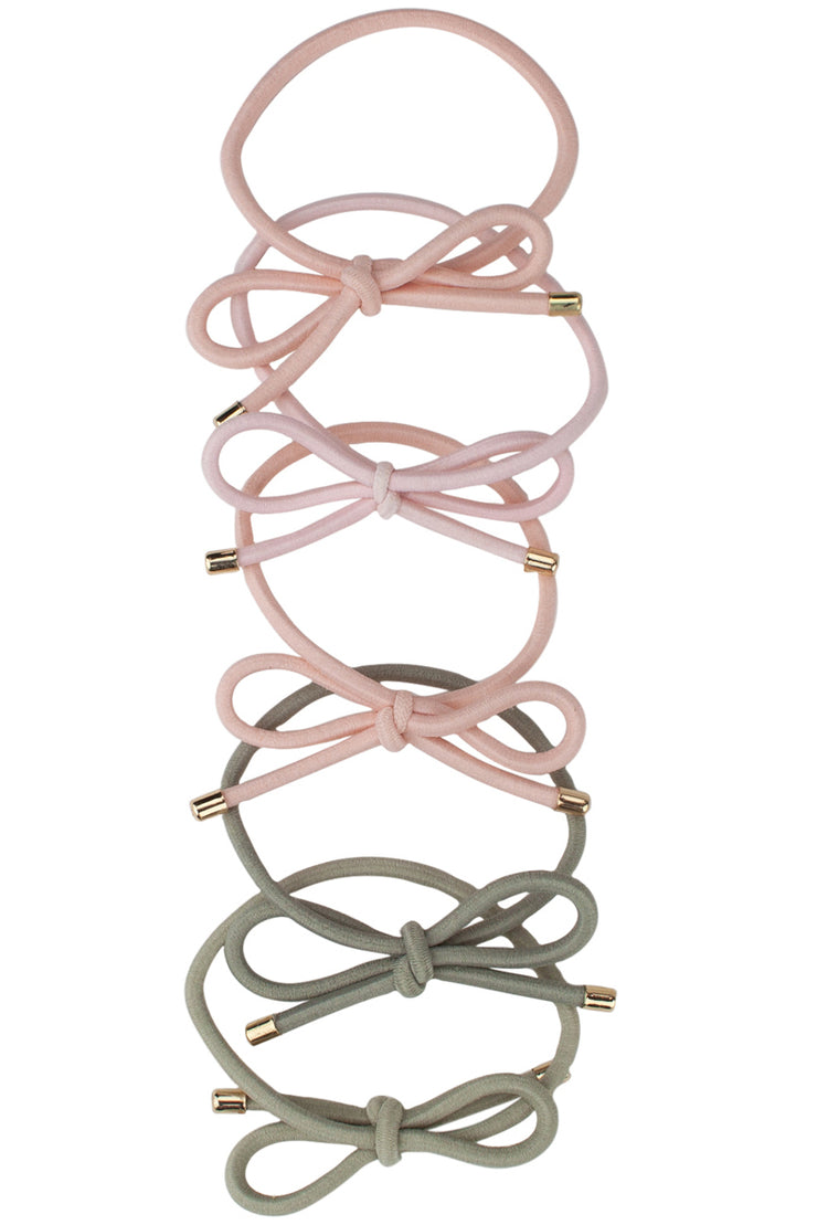 Bow Hair Ties - Blush/Mauve