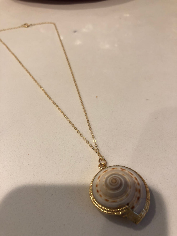 Gypsy Gold Dipped Sundial Shell Necklace