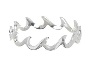 Wave Band Ring - Silver