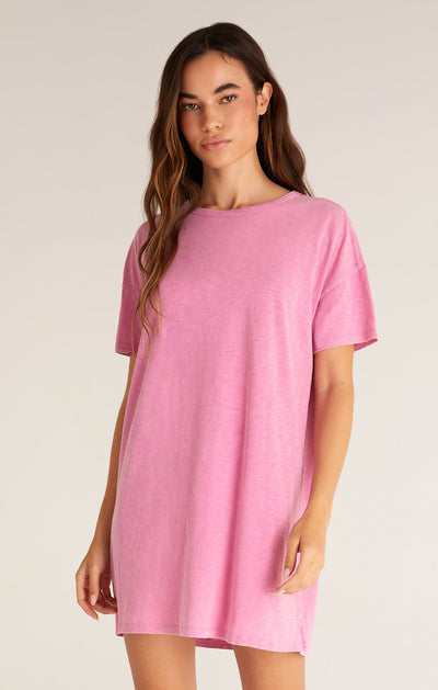 The Relaxed T-Shirt Dress - Orchid Pink