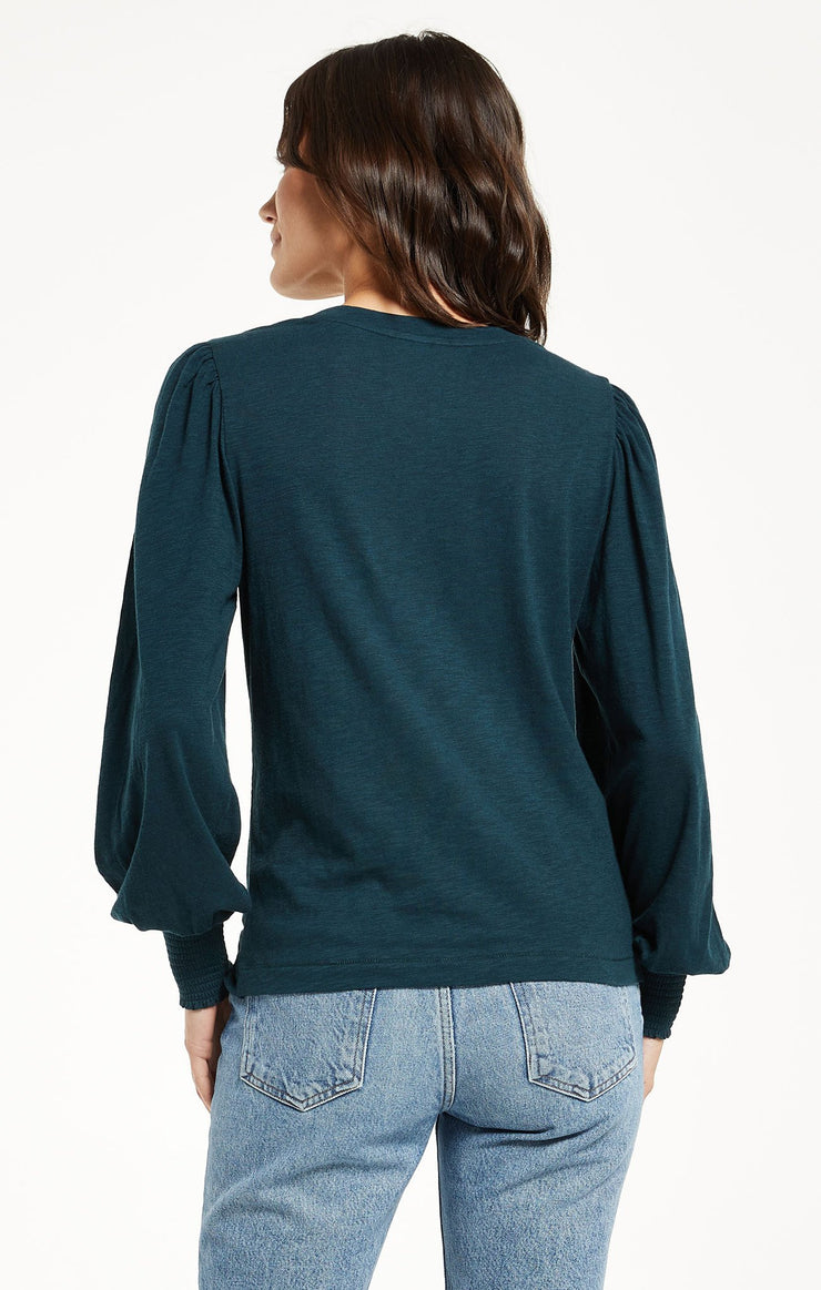 Rebel Brushed Slub Top - Deep Emerald