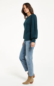 Rebel Brushed Slub Top - Deep Emerald