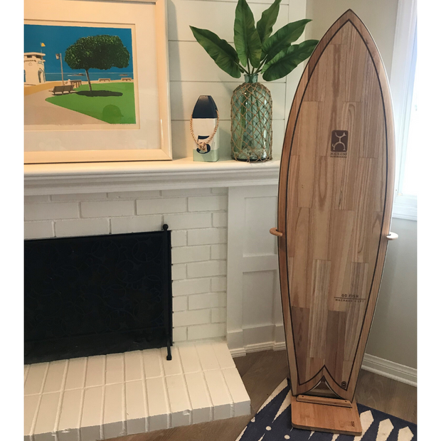 Bamboo Surfboard Display Stand