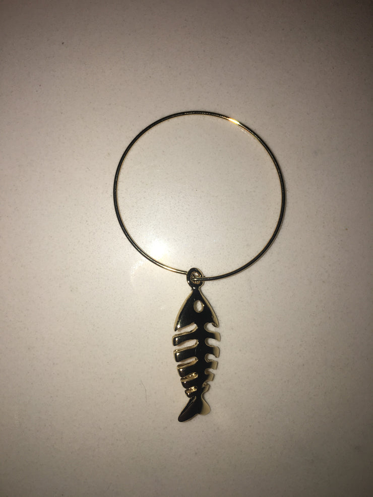 Fish Bone Hoop Earrings