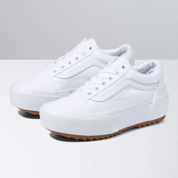 UA Old Skool Canvas Stacked - True White