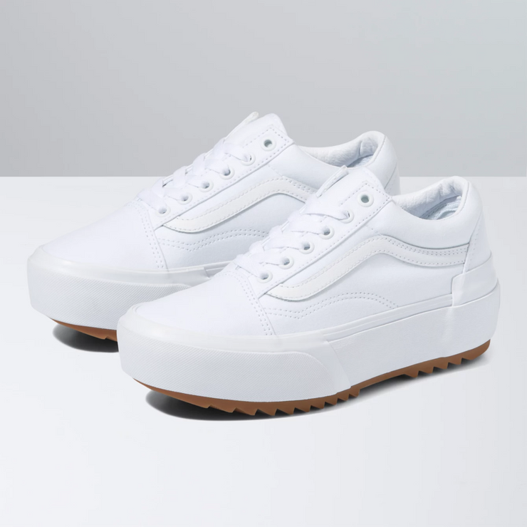 UA Old Skool Canvas Stacked - True White