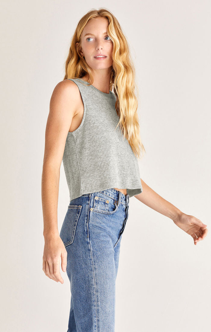 Sloane Rib Muscle Tank - Soft Sage