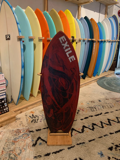 Exile Skimboard - Blairacuda Pro Model Double Carbon Fiber Epoxy - Red and Black Design - Large