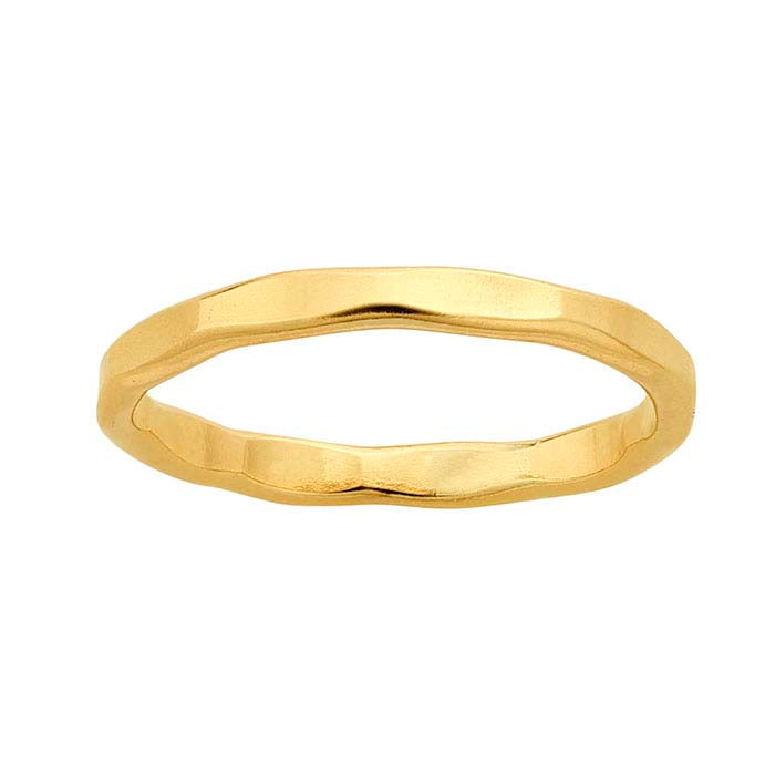 Gypsy Life 14k Yellow Gold-Filled Hammered Flat Wire Stackable Ring - 2.4mm