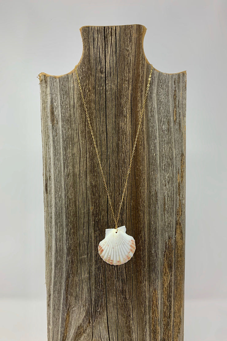 Gypsy Life Shell Necklace - Brown and White