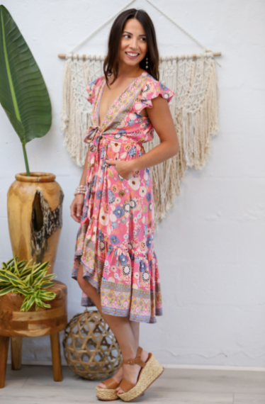 Sunny Days Tie Dress - Candy