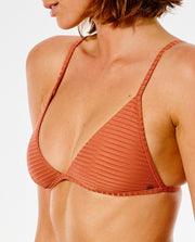 Premium Surf Banded Fixed Tri Bikini Top - Rhubarb