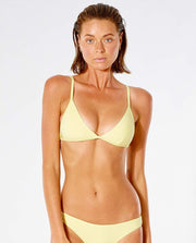 Premium Banded Fixed Tri Top - Light Yellow