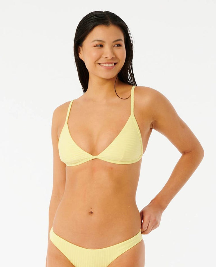 Premium Surf Banded Fixed Tri Bikini Top - Lemonade