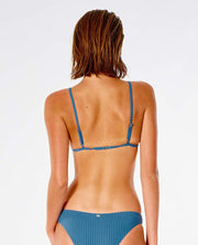 Premium Surf Banded Fixed Tri Bikini Top - Dark Teal