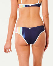 Sayulita Stripe Cheeky Coverage Bikini Pant - Indigo