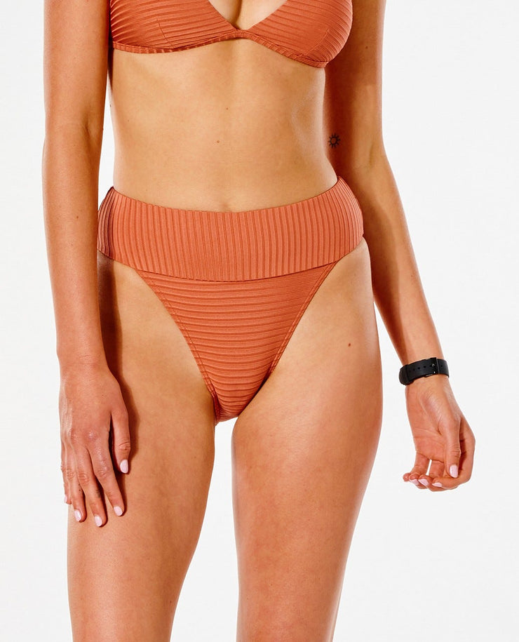 Premium Surf High Waist Bikini Bottom - Rhubarb