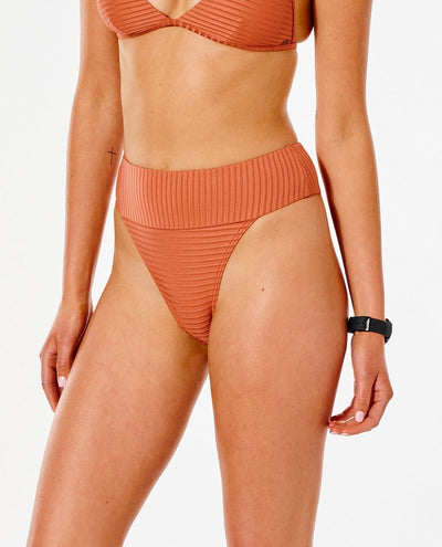 Premium Surf High Waist Bikini Bottom - Rhubarb