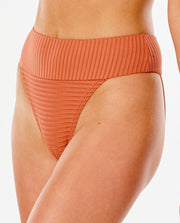 Premium Surf High Waist Bikini Bottom - Rhubarb