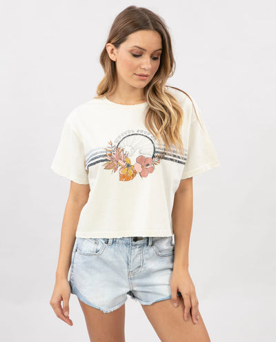 Surf Bloom Crop Tee - Bone