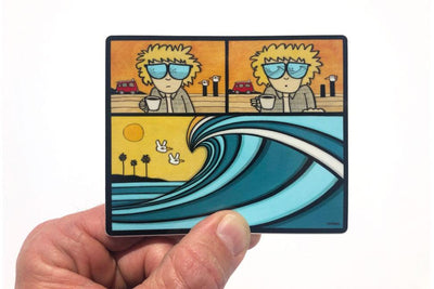 Morning Surf Check Sticker