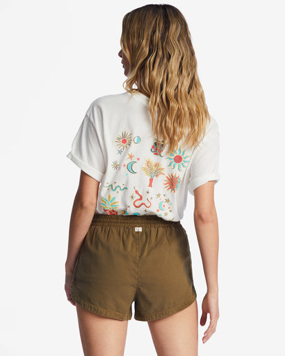Road Trippin Elastic Waist Shorts- Sage