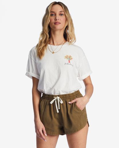 Road Trippin Elastic Waist Shorts- Sage