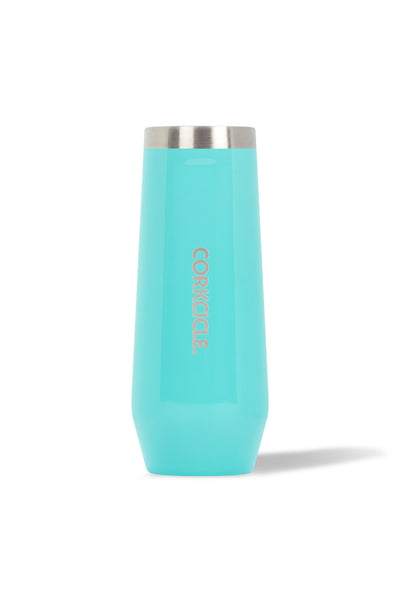 Stemless Flute - 7oz Gloss Turquoise