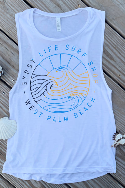 Gypsy Life Surf Shop - OG Bahamas Strong - Flowy Tank - White