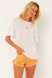 Lany Short Sleeve Knit Top - White