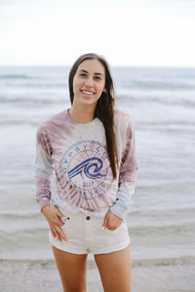 Gypsy Life Surf Shop Apricity Wave L/S Tie Dye - Purple and Blue