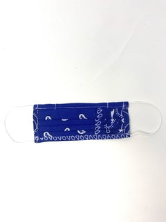 Royal Blue with White Bandana Face Mask