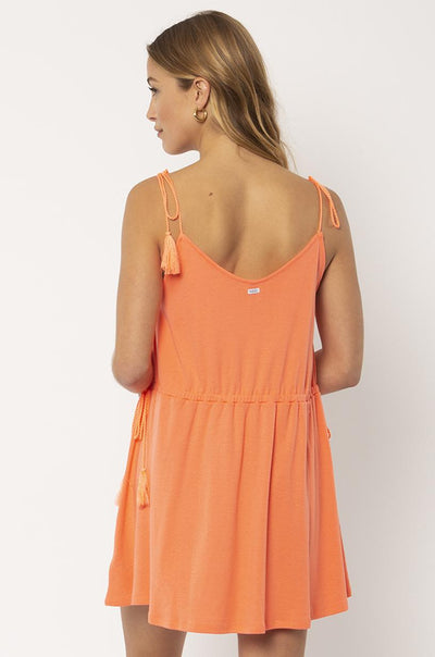 Washed Ashore Knit Tank Dress - Coral Flame