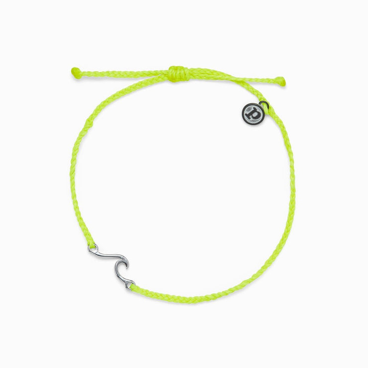 Shoreline Anklet Silver - Neon Yellow
