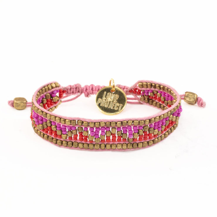 Taj Beaded Bracelet - Jaipur Pink