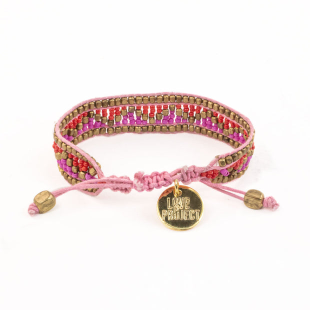 Taj Beaded Bracelet - Jaipur Pink