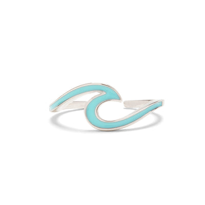 Enamel Wave Toe Ring - Silver/Blue