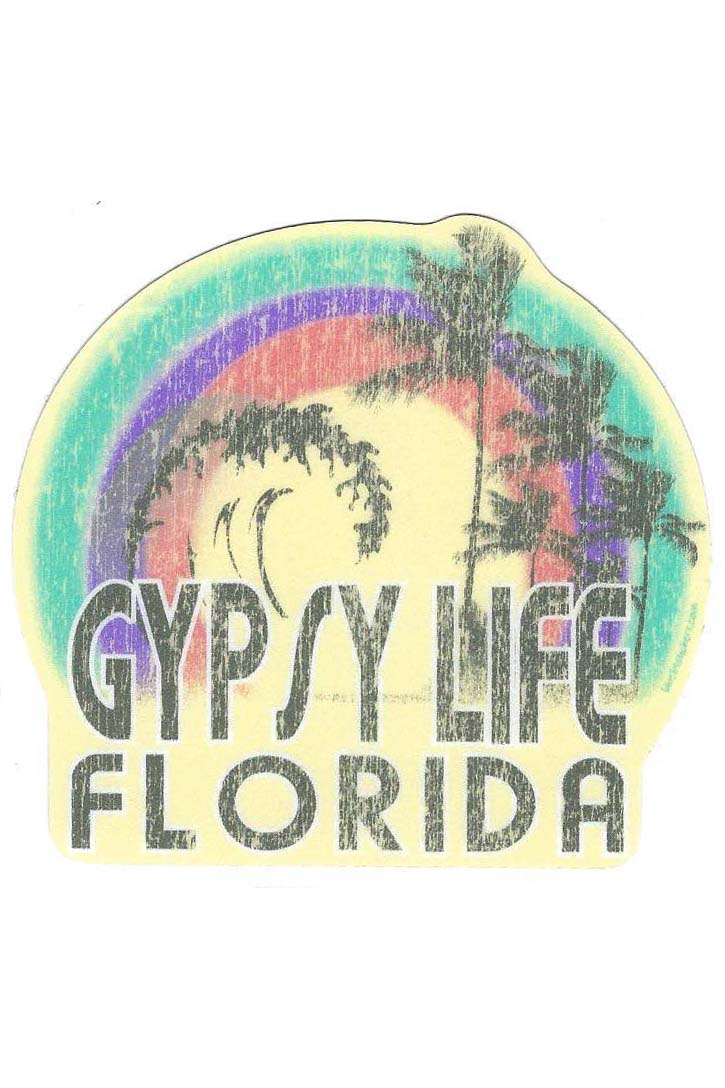 Gypsy Life Surf Shop Sticker - Micro Wave Rainbow Beach