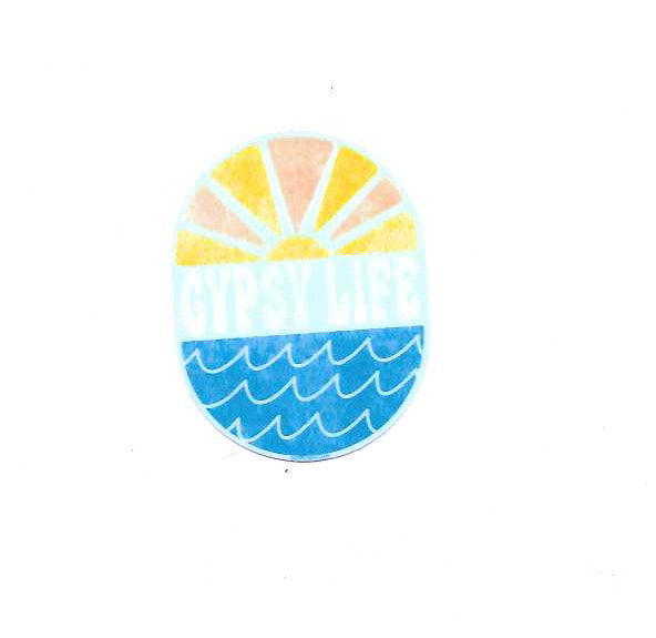 LARGE Gypsy Life Surf Shop Sticker - Janice Sun/Waves