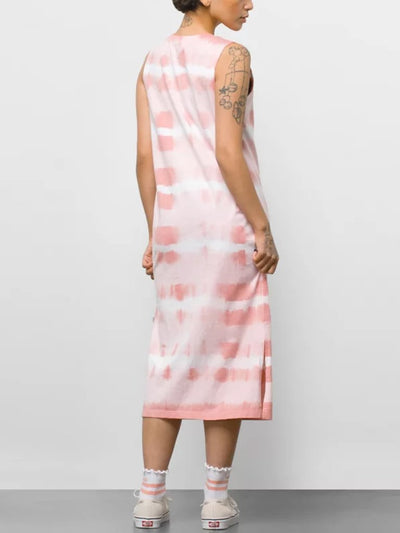 Sun Waves Tie Dye Midi Dress - Coral Almond
