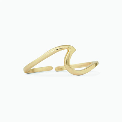 Wave Toe Ring - Gold